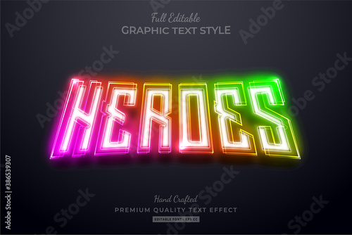 Heroes Gradient Neon Editable Premium Text Style Effect