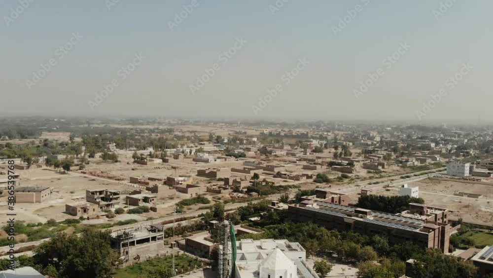 Aerial View Of Sukkur City In Pakistan. Follow Shot Aerial View Of Sukkur City In Pakistan. Follow Shot