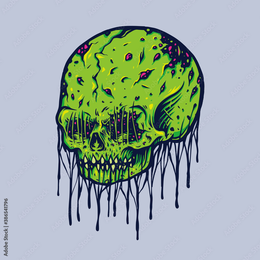 Skull Monster Illustrations for your work merchandise clothing line, stickers and posters