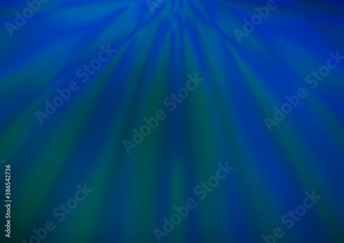 Dark BLUE vector glossy bokeh pattern.