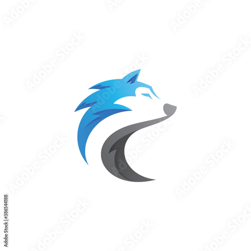 Wolf Jackal Head Mascot Logo Illustration