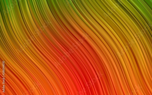 Light Green, Red vector background with lava shapes.