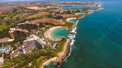 Aerial Ko Olina Resort, West Oahu coastline, Hawaii