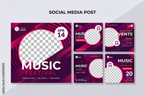 Music festival social media post template