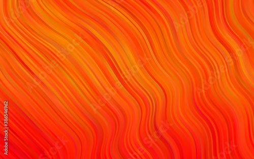 Light Orange vector pattern with curved circles.