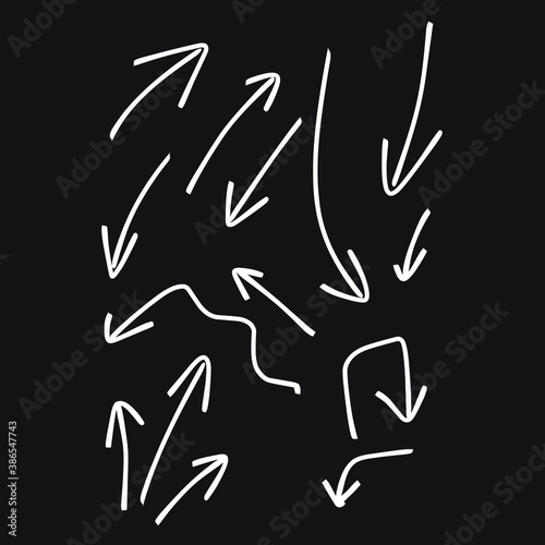 Set of rough hand drawn  grunge  handmade elements arrows  waypoints EPS Vector