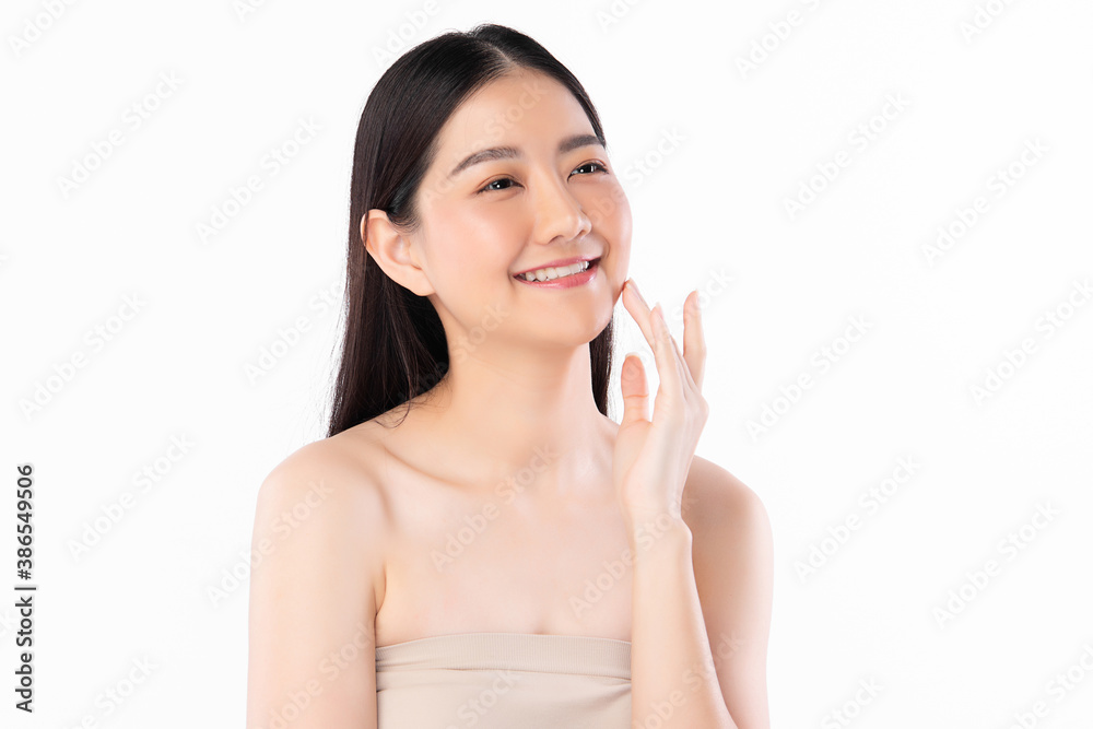 Beautiful young asian woman with clean fresh skin on white background, Face care, Facial treatment, Cosmetology, beauty and spa, Asian women portrait Beautiful young asian woman with clean fresh skin on white background, Face care, Facial treatment, Cosmetology, beauty and spa, Asian women portrait
