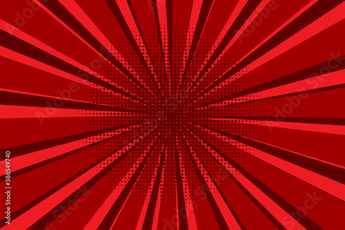 Background from red rays. Red and burgundy sunbeams. Starburst burst vector illustration. Stock image.