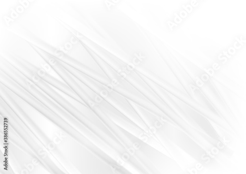 White and grey smooth glossy stripes abstract geometric background. Vector illustration