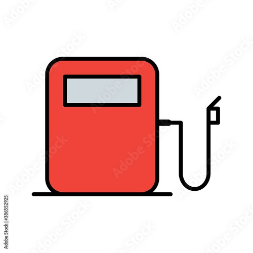 Gas Station Flat Icon Color Design Vector Template Illustration