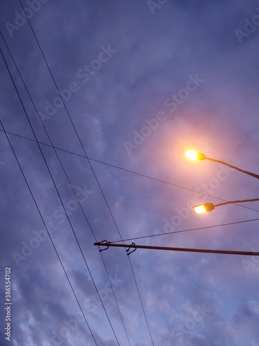 power lines in the sky