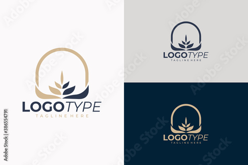 wheat grain logo icon vector isolated