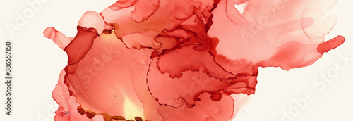 Alcohol ink vector texture banner. Fluid ink abstract background.
