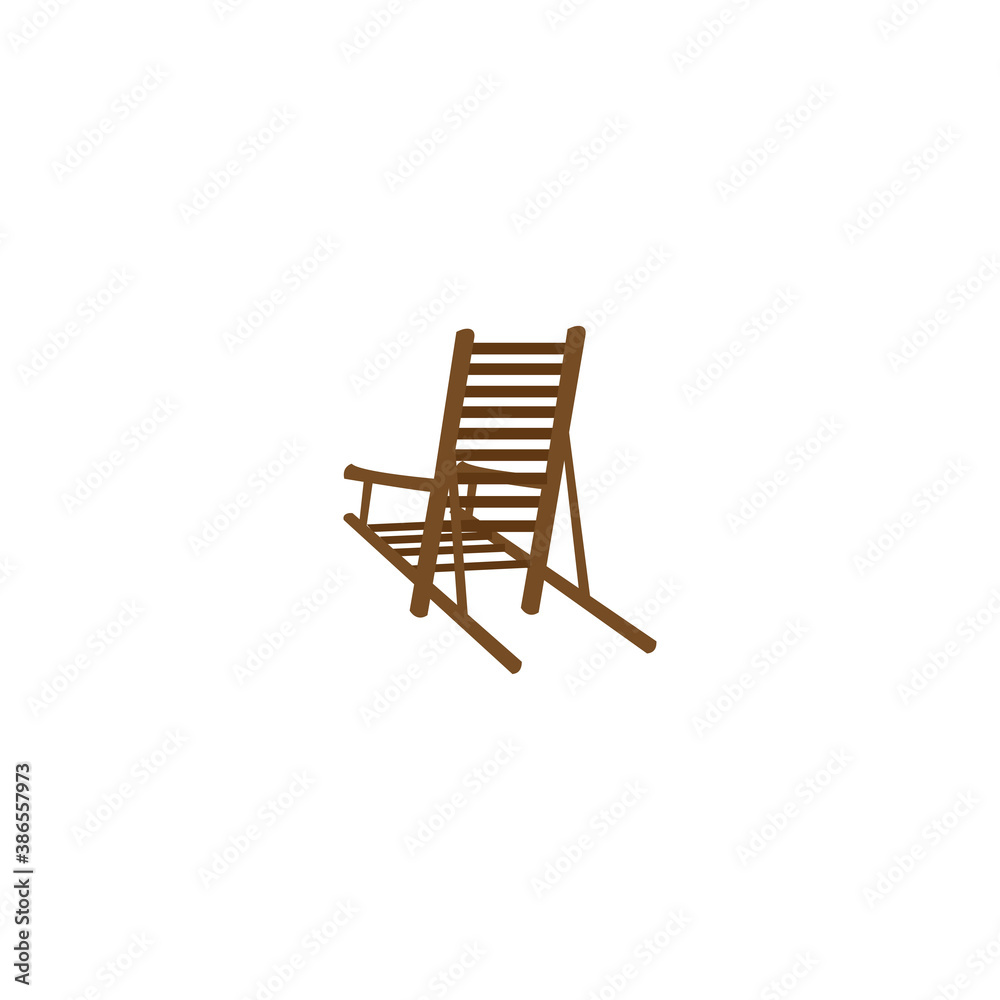 vector of wooden beach chair