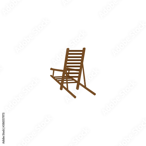 vector of wooden beach chair