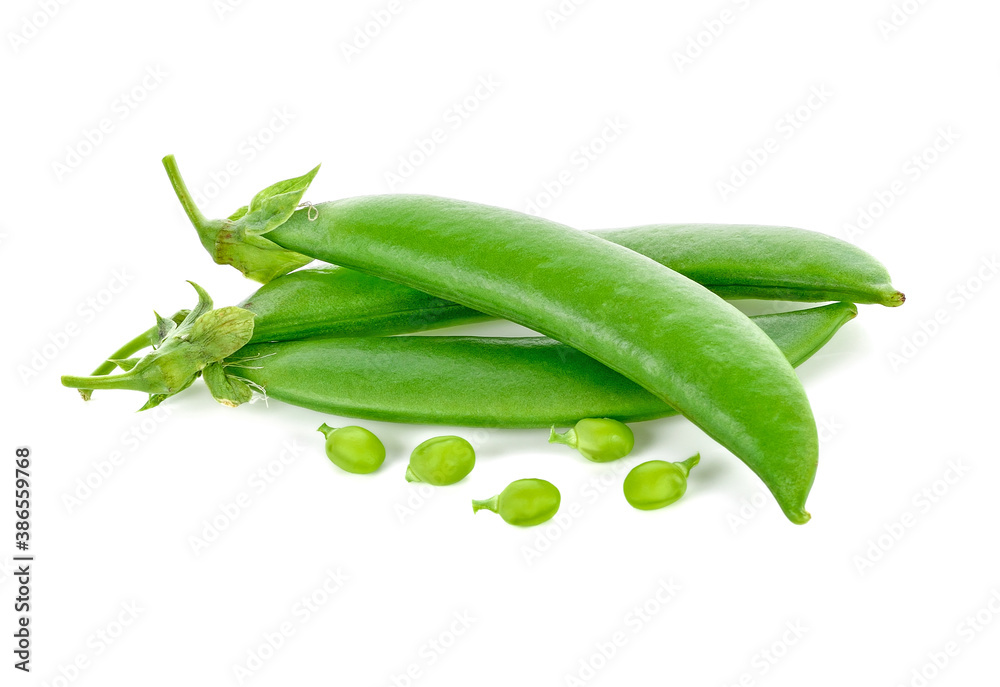 fresh green peas isolated on a white background fresh green peas isolated on a white background
