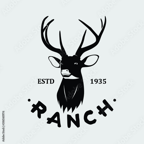 Deer Ranch logo ullustration vector