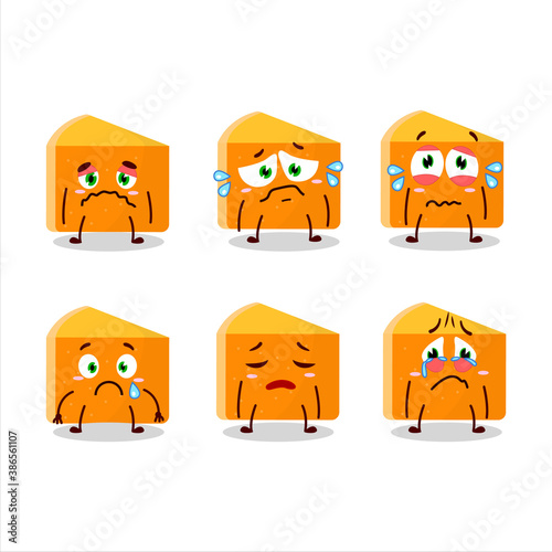 Pumpkin cake cartoon character with sad expression