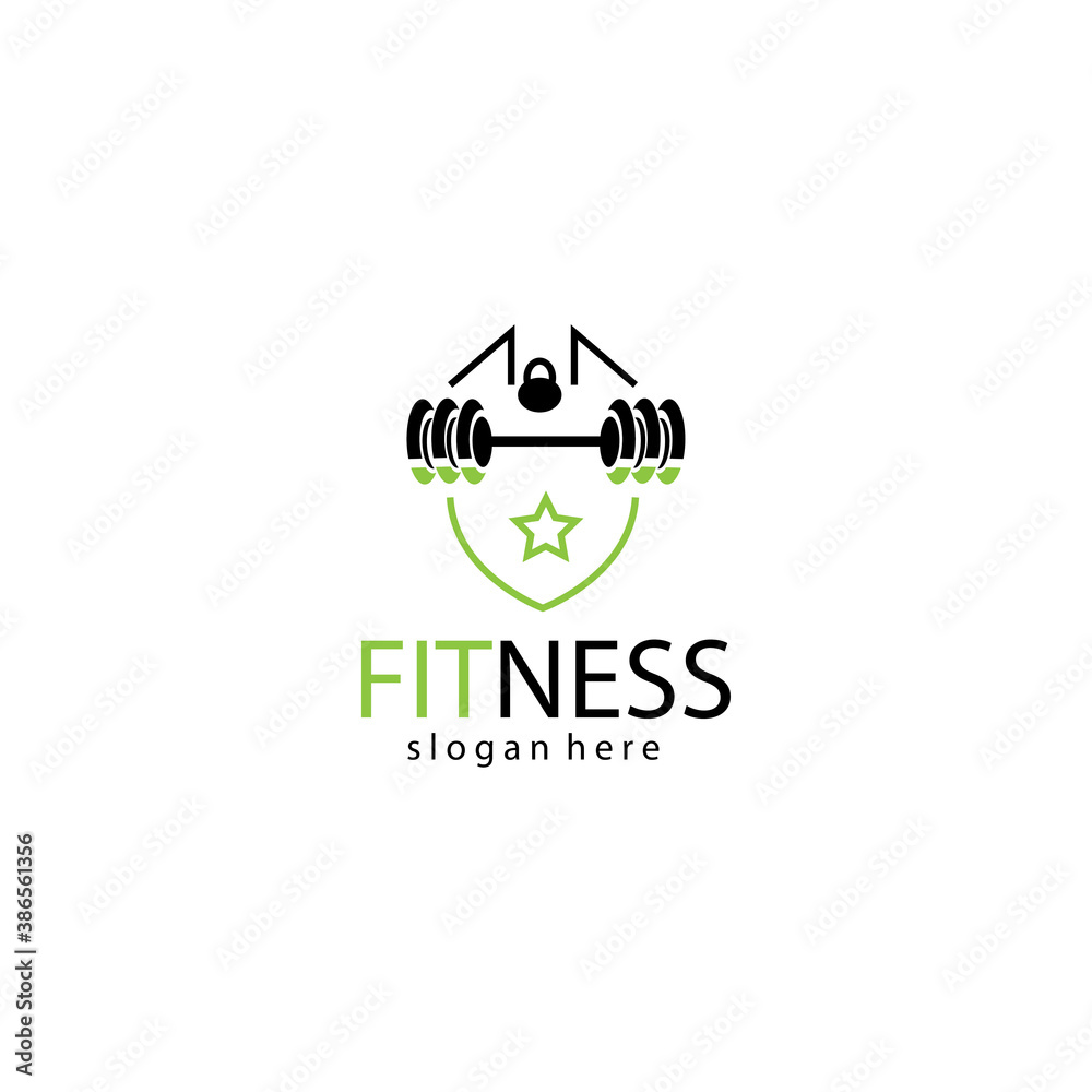 fitness logo creative illustration barbell company template vector design fitness logo creative illustration barbell company template vector design