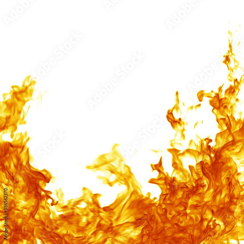 Fire flame isolated on white background
