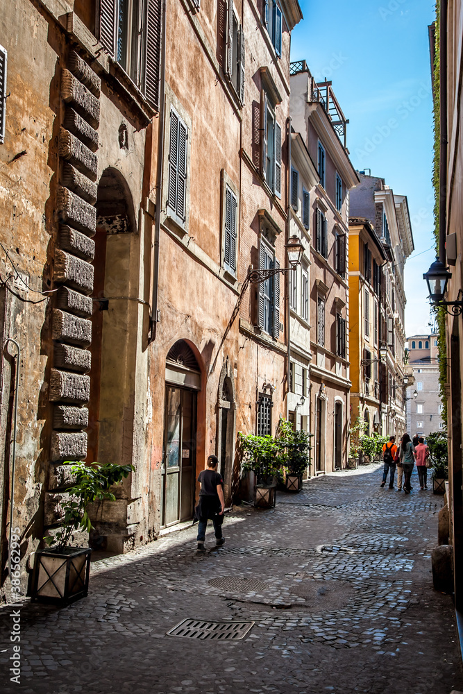 Fototapeta premium The Coronari street (Via dei Coronari) is a street in the historic center of Rome