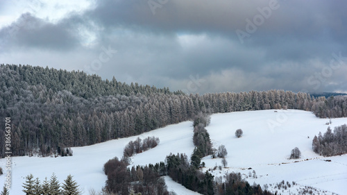 Winter landscape of Beski Sadecki mountain range © mkos83
