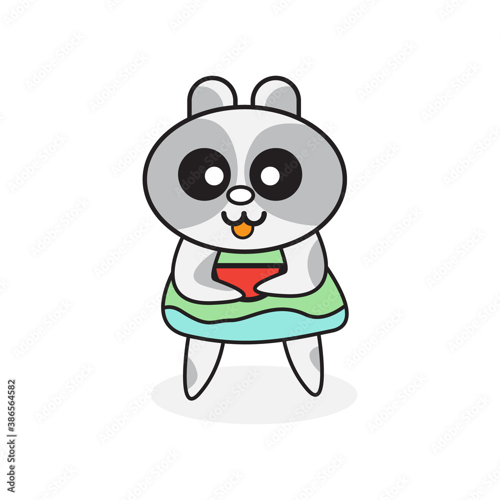 Cute animal mascot illustration design. Vector