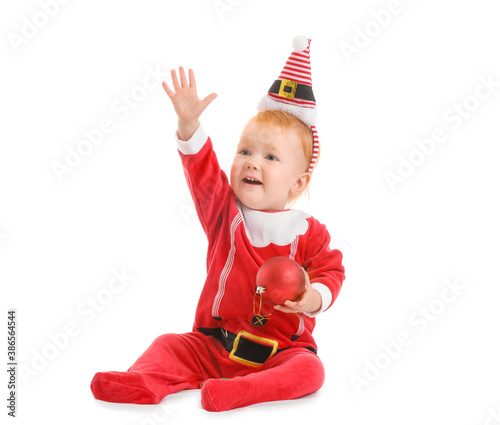 Cute little baby in Christm...