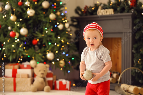 Cute little baby in room de...