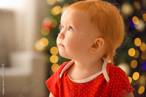 Cute little baby in room de...