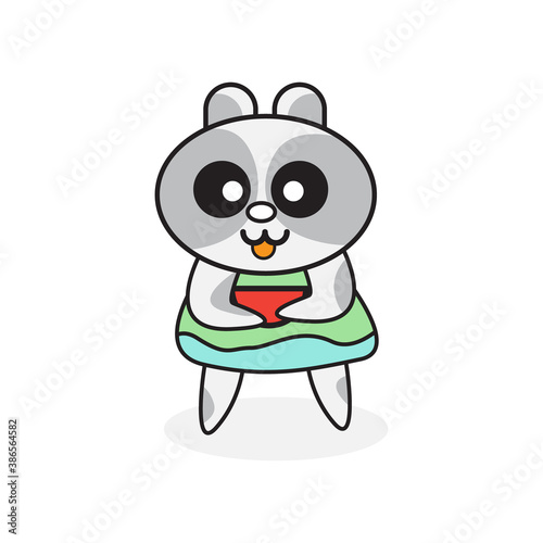 Cute animal mascot illustration design. Vector © D GANGGA