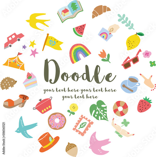 らくがきイラスト_円形タイトル