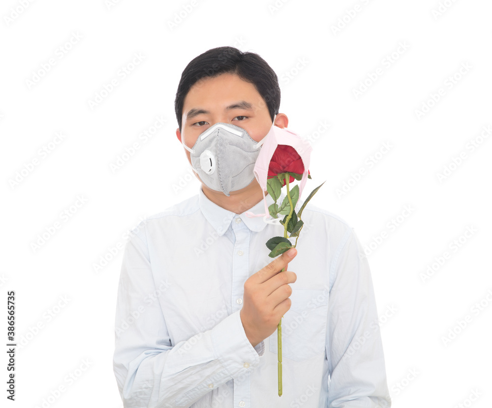 Special Valentine's day men holding special roses Special Valentine's day men holding special roses