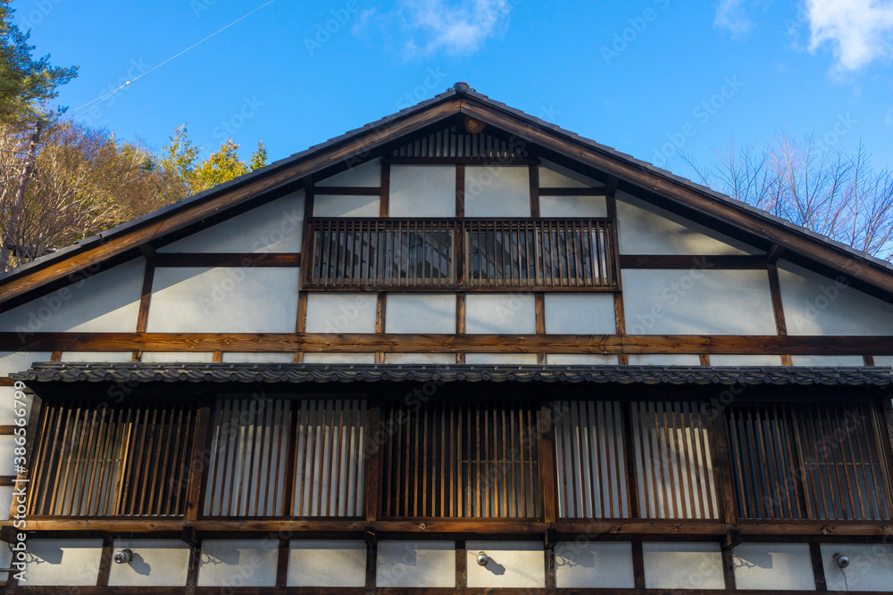 View of Traditional wooden building in Nagano ,Japan.