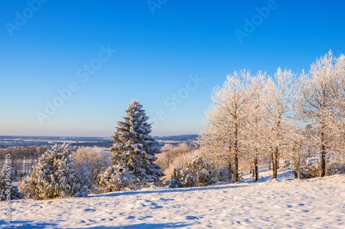 Beautiful winter landscape view with snow and frost © Lars Johansson