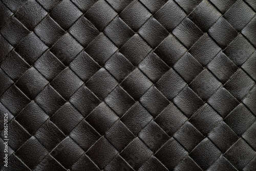 Black Weaving leather or basketry texture background.