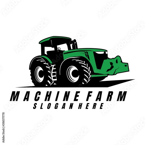 machine farm logo icon design vector