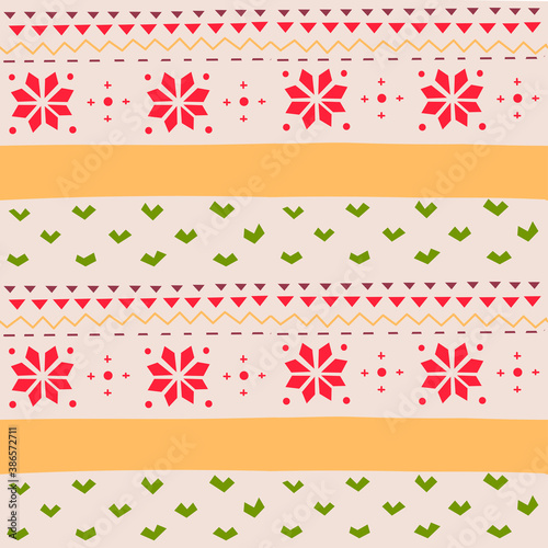 Sweater pattern for fabric design, Textile ornament. Christmas background.