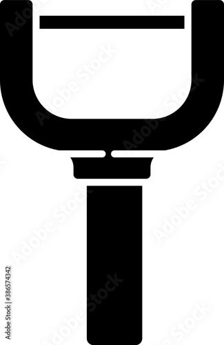 Black Peeler icon isolated on white background. Knife for cleaning of vegetables. Kitchen item, appliance. Vector.