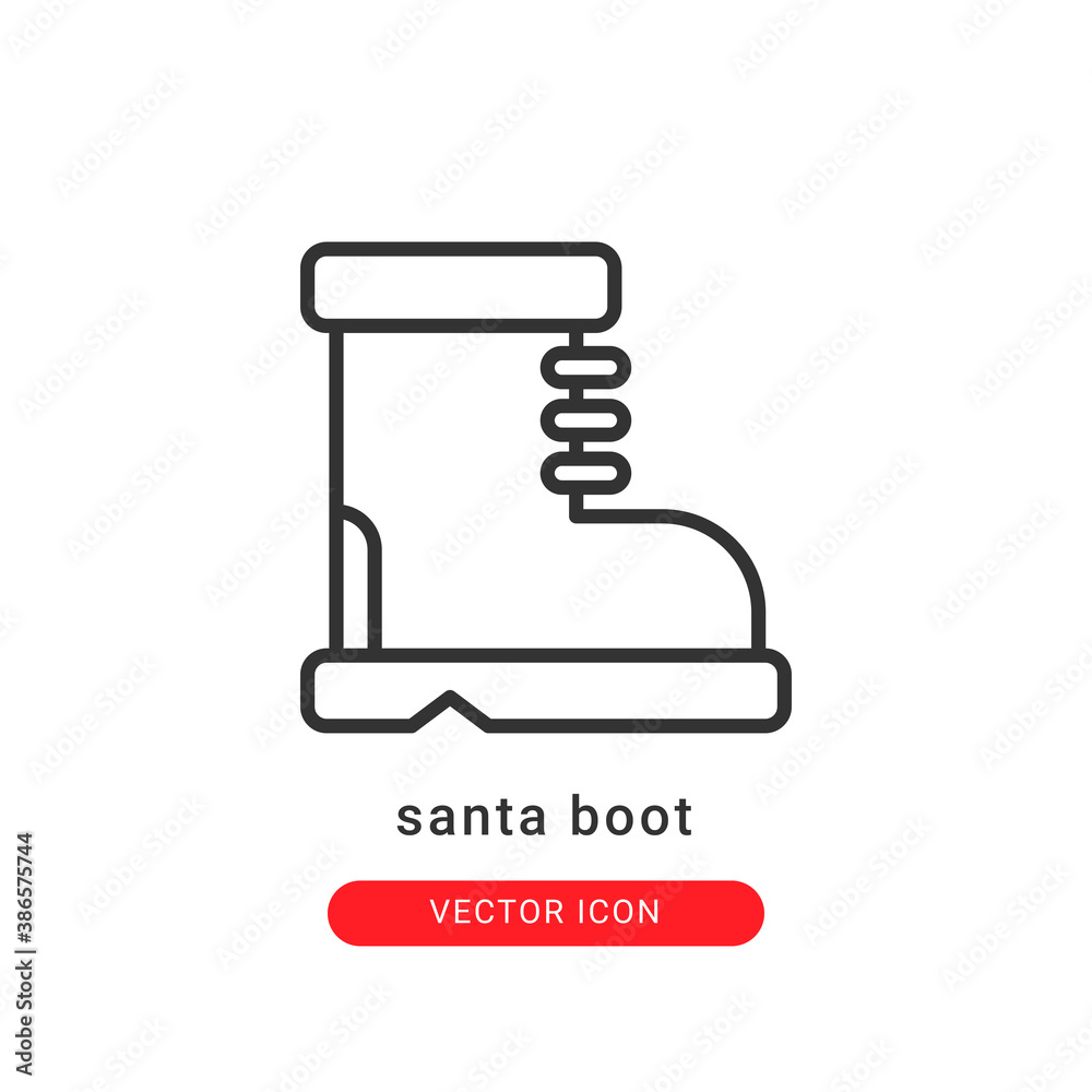 santa boot icon vector illustration. santa boot icon outline design. santa boot icon vector illustration. santa boot icon outline design.