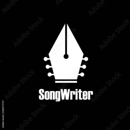 Song writer logo design vector