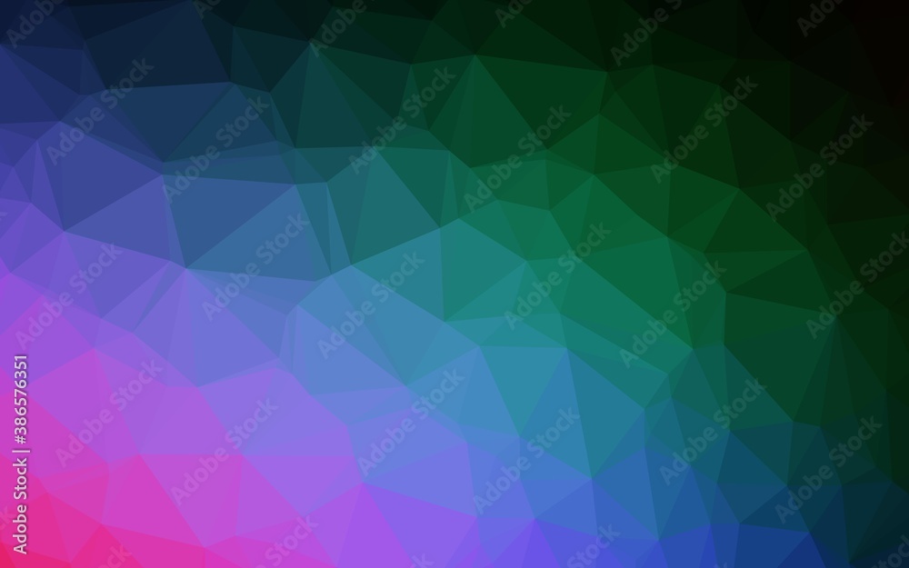 Fototapeta premium Dark Multicolor, Rainbow vector blurry triangle texture.
