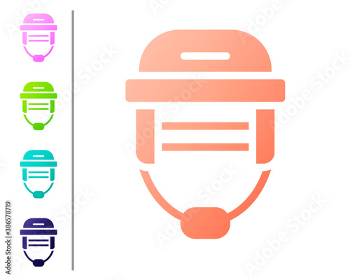 Photography Coral Hockey helmet icon isolated on white background