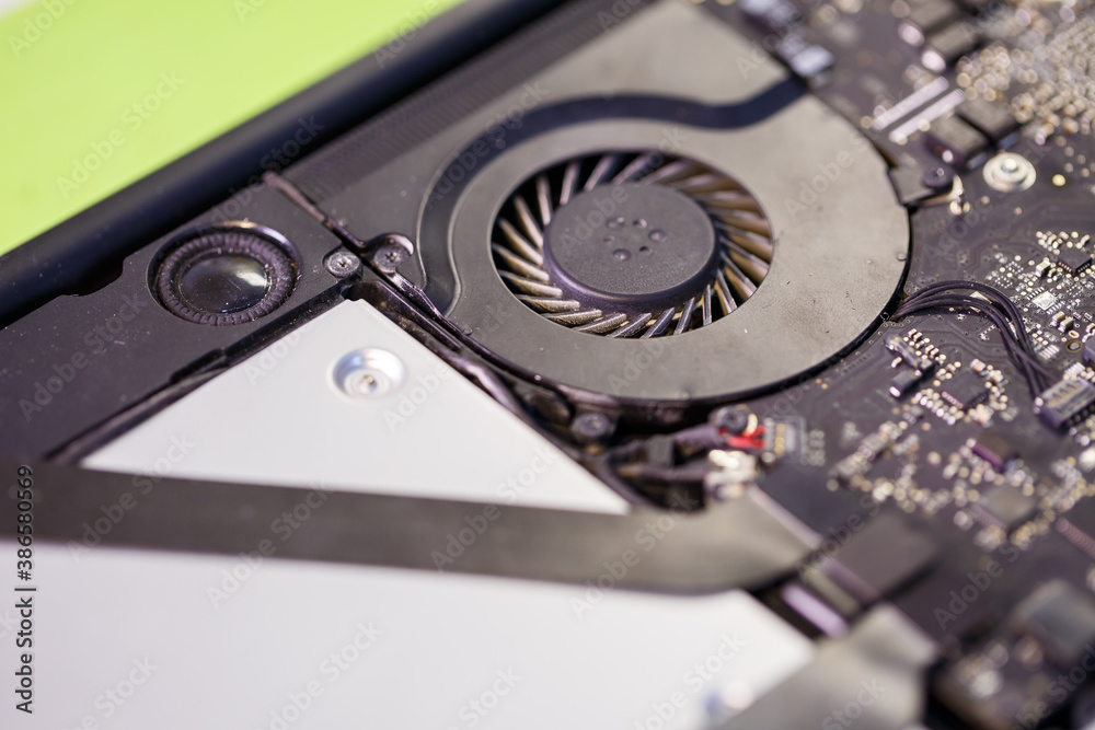 Detail for laptop cooling. Cooling cooler from the computer. Laptop repair part Detail for laptop cooling. Cooling cooler from the computer. Laptop repair part
