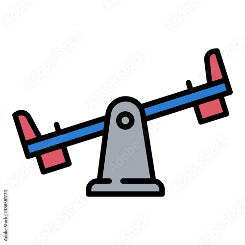 Kid see saw icon. Outline kid see saw vector icon for web design isolated on white background
