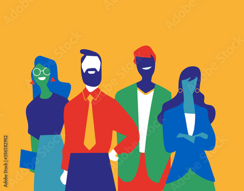 Squadra di professionisti e persone di successo fatta di uomini e donne