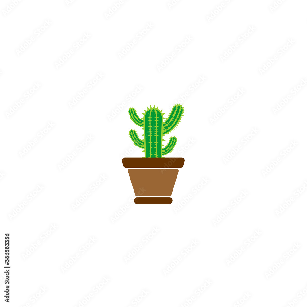 Obraz premium cactus plant icon vector symbol