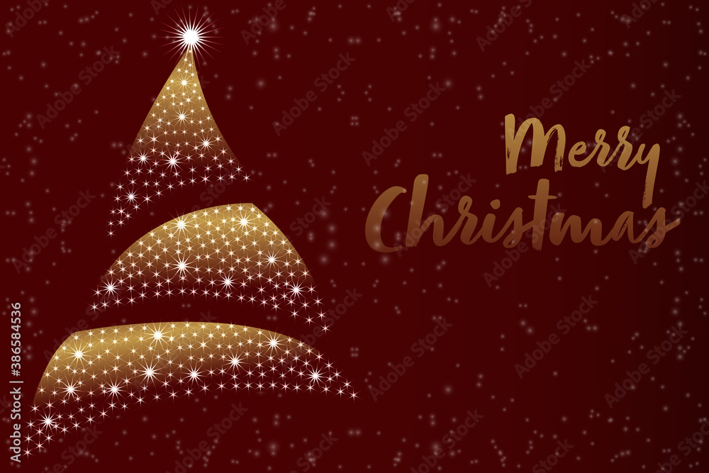 Christmas tree from shiny stars of bright glow magic background and text. Abstract vector illustration. Christmas tree from shiny stars of bright glow magic background and text. Abstract vector illustration.