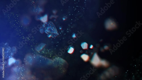 4k Beautiful 4k abstract particles slow floating and light flare