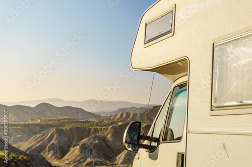 Camper rv in mountain nature, Spain © Voyagerix